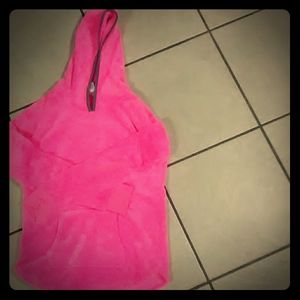 A pink hoodie